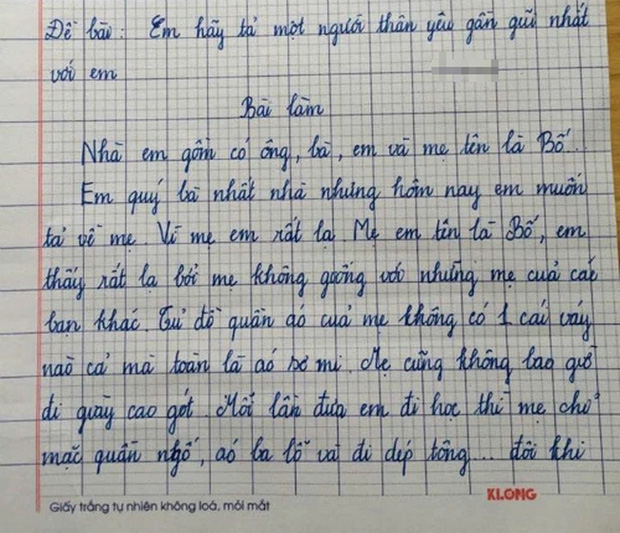  Cô giáo đứng hình trước bài văn tả mẹ của học sinh: Em đánh răng thì mẹ đứng cạo râu - Ảnh 1.